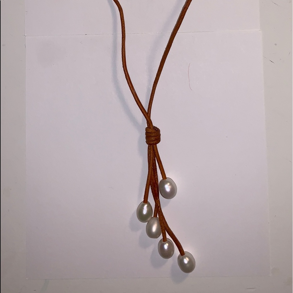 Pearl Leather Necklace